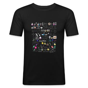 Science physics mathematics chemistry biology branch - Men's Slim Fit T-Shirt - black - Front - Nik (191cm)