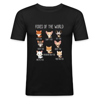 Foxes of the World Gift for fox lovers - Men's Slim Fit T-Shirt - black - Front - Nik (191cm)