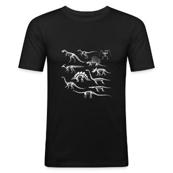 Dinosaur Bones Excavation Skeleton Paleontolo - Men's Slim Fit T-Shirt - black - Front - Nik (191cm)