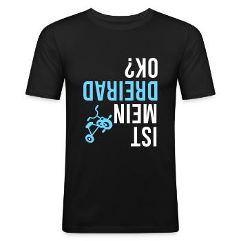 Tricycle upside down bike kindergarten - Men's Slim Fit T-Shirt - black - Front - Nik (191cm)