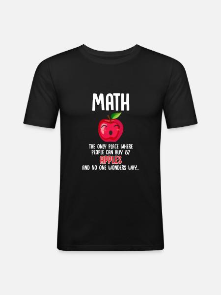 Matematik humor æble beregning matematiker sjov - Herre Slim Fit T-Shirt - sort