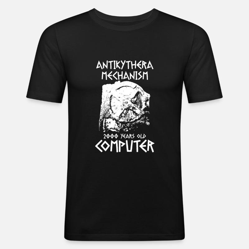 Antikythera Mechanismus altgriechischer Computer - Männer Slim Fit T-Shirt - Schwarz