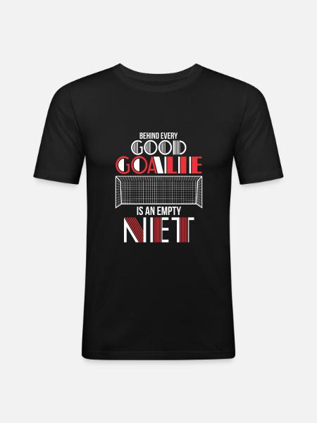 Quote soccer goalkeeper team goalkeeper - Men's Slim Fit T-Shirt - black