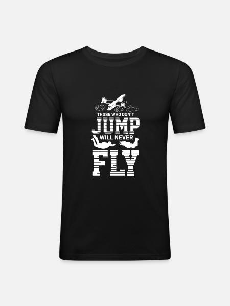 Parachutisme extrême - T-shirt près du corps Homme - noir