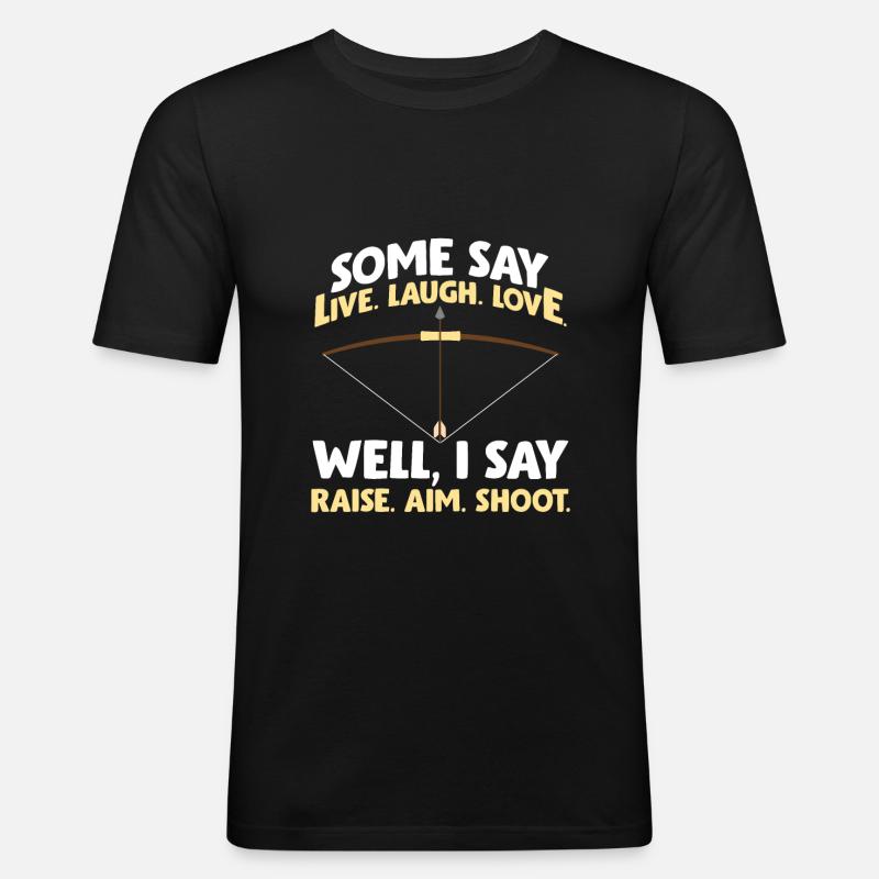 Funny archer target archery - Men's Slim Fit T-Shirt - black