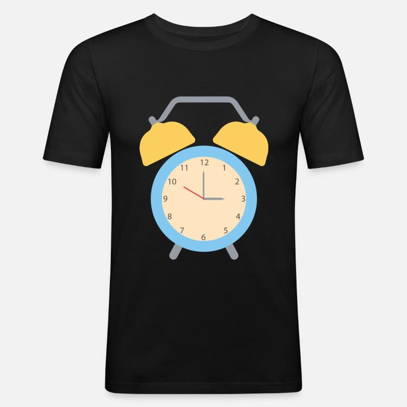 Wecker - Männer Slim Fit T-Shirt - Schwarz