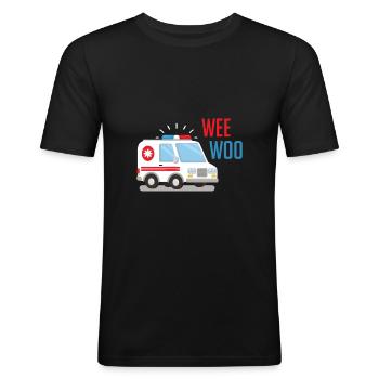 Ambulanceverpleegkundige autoziekenhuis - Mannen slim fit T-shirt - zwart - Voor - Nik (191cm)