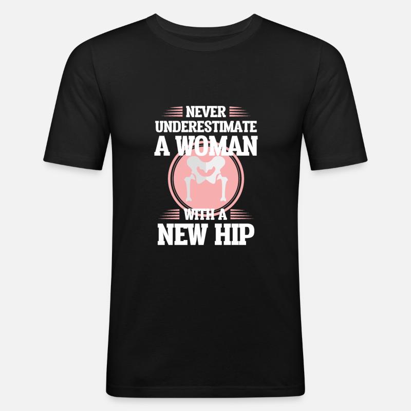 Hüftgelenkersatz Operation Ehefrau Mutter Genesung - Männer Slim Fit T-Shirt - Schwarz