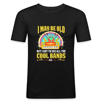 Alte Rockmusik Band Konzert Liebhaber - Männer Slim Fit T-Shirt - Schwarz - Vorne - Nik (191cm)