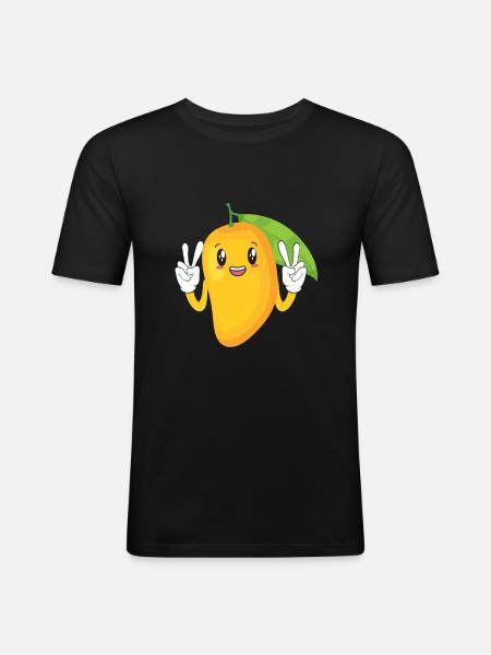 Happy Mango Summer Fruit Lovers - Men's Slim Fit T-Shirt - black