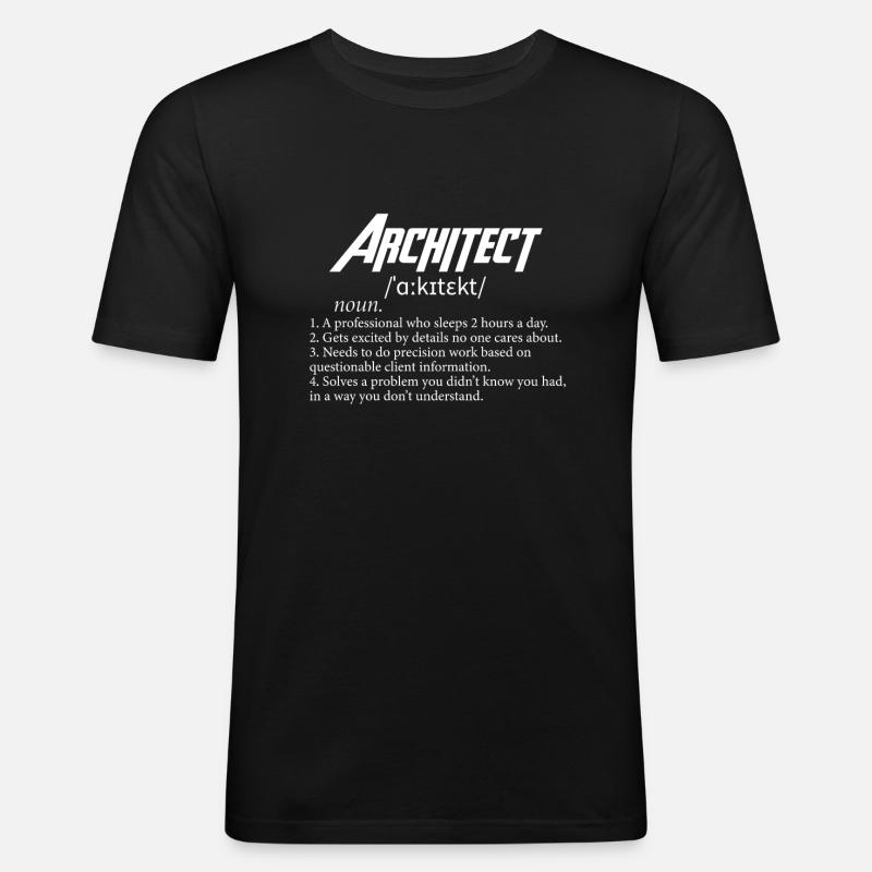 Funny Architect Definition Architecture Student - Men's Slim Fit T-Shirt - black