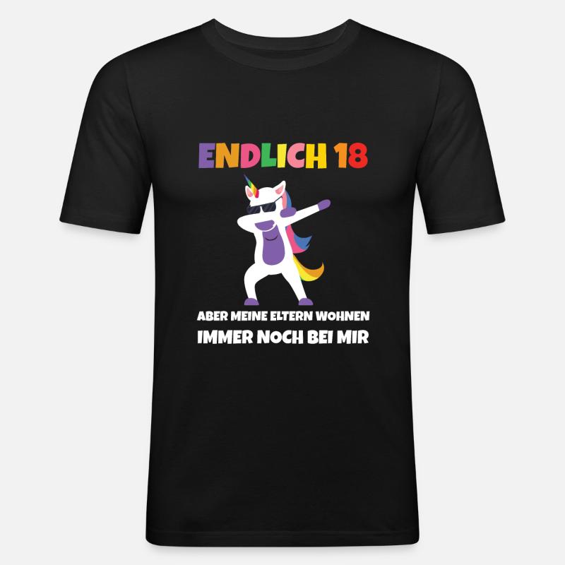 Endlich 18 - Männer Slim Fit T-Shirt - Schwarz