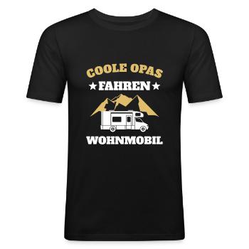 Coole Opas fahren Wohnmobil - Männer Slim Fit T-Shirt - Schwarz - Vorne - Nik (191cm)
