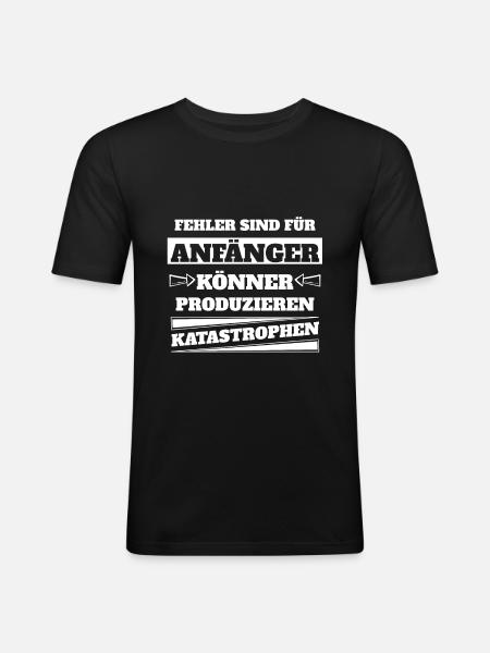 Fehler sind für Anfänger - Männer Slim Fit T-Shirt - Schwarz