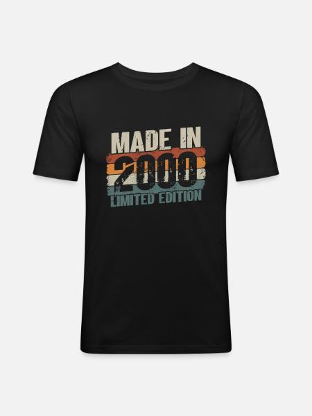 Né en 2000 21 ans - T-shirt près du corps Homme - noir