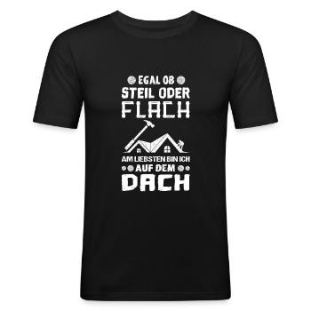 Lustiges Dachdecker Zimmermann Spengler Geschenk - Männer Slim Fit T-Shirt - Schwarz - Vorne - Nik (191cm)