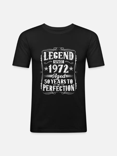 Born in 1972 Legend 50 years birthday - Men's Slim Fit T-Shirt - black