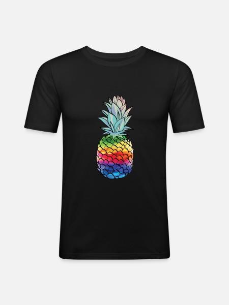 Rainbow Pineapple Pineapple Shirt - Men's Slim Fit T-Shirt - black