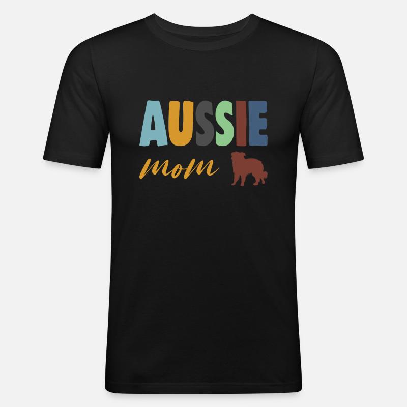 aussie mom - Männer Slim Fit T-Shirt - Schwarz
