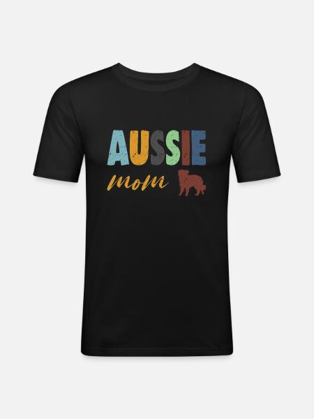 Aussie Mom - Men's Slim Fit T-Shirt - black