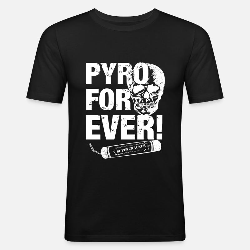 Pyro Firecracker skull - Men's Slim Fit T-Shirt - black