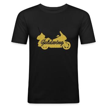 Goldwing Geschenk Geschenkidee - Männer Slim Fit T-Shirt - Schwarz - Vorne - Nik (191cm)