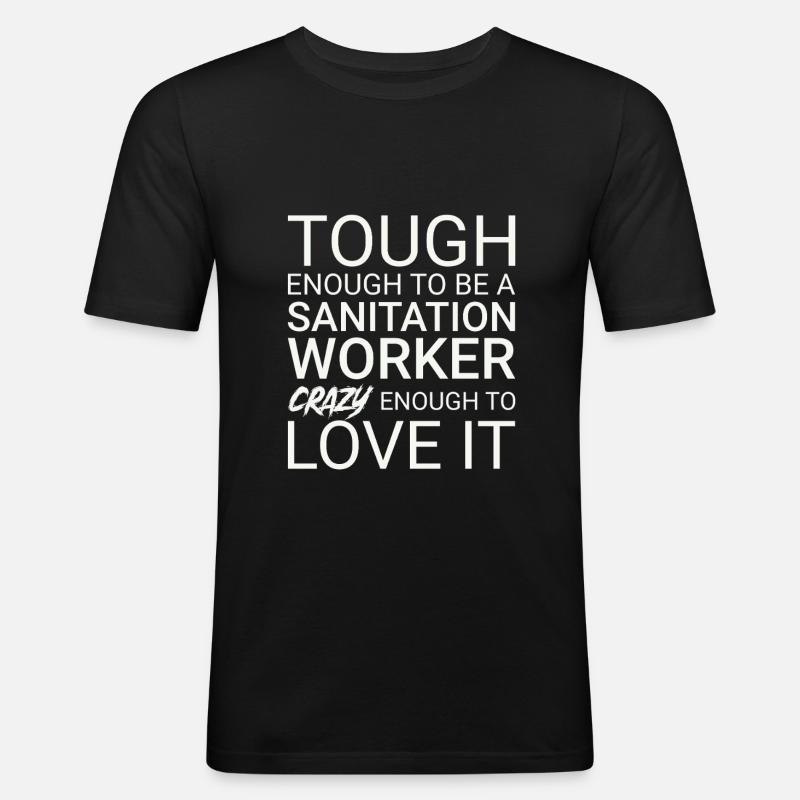 Sanitation worker Crazy - Männer Slim Fit T-Shirt - Schwarz