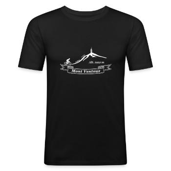 Mont Ventoux - Männer Slim Fit T-Shirt - Schwarz - Vorne - Nik (191cm)