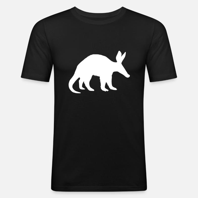 Erdferkel Geschenk - Männer Slim Fit T-Shirt - Schwarz