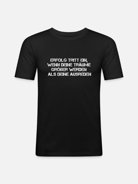 Erfolgs Zitat - Männer Slim Fit T-Shirt - Schwarz