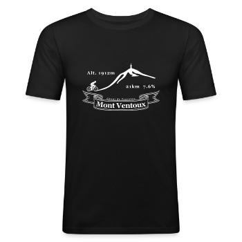 Mont Ventoux - Männer Slim Fit T-Shirt - Schwarz - Vorne - Nik (191cm)