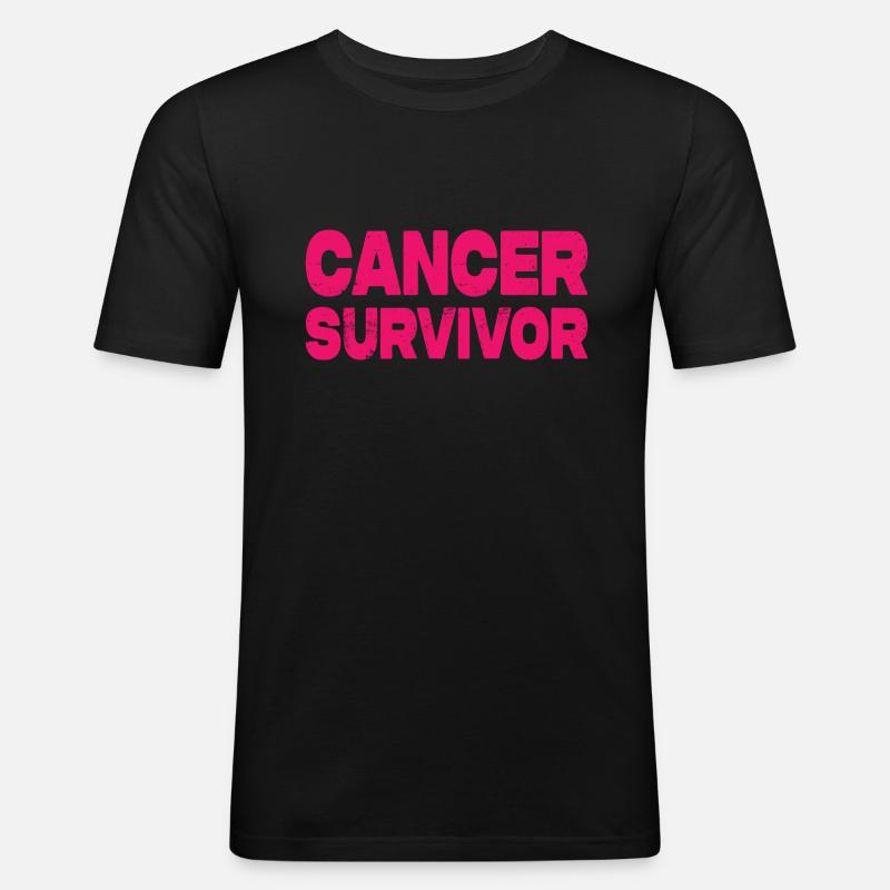 Cancer Survivor - Männer Slim Fit T-Shirt - Schwarz