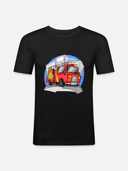 Fire brigade fire engine - Men's Slim Fit T-Shirt - black