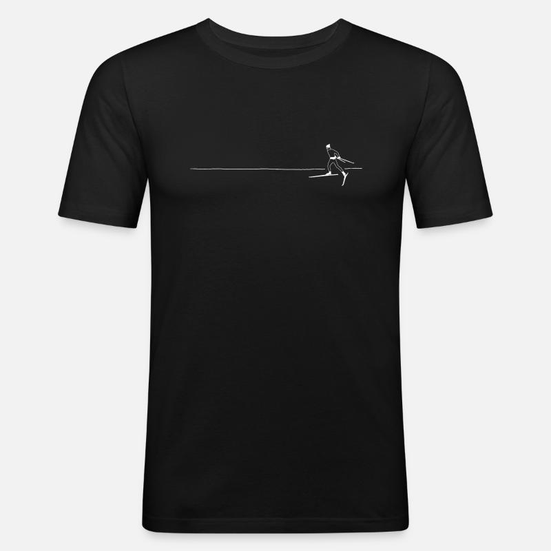 Langläufer (2) - Männer Slim Fit T-Shirt - Schwarz