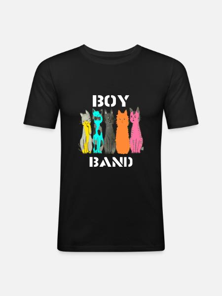 Cats Cartoon Comic Design - Men's Slim Fit T-Shirt - black