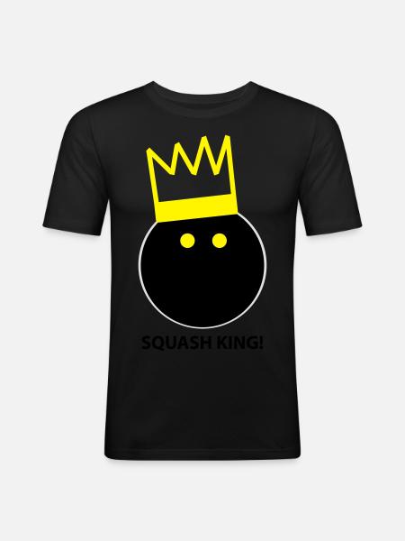 Squash King - Männer Slim Fit T-Shirt - Schwarz