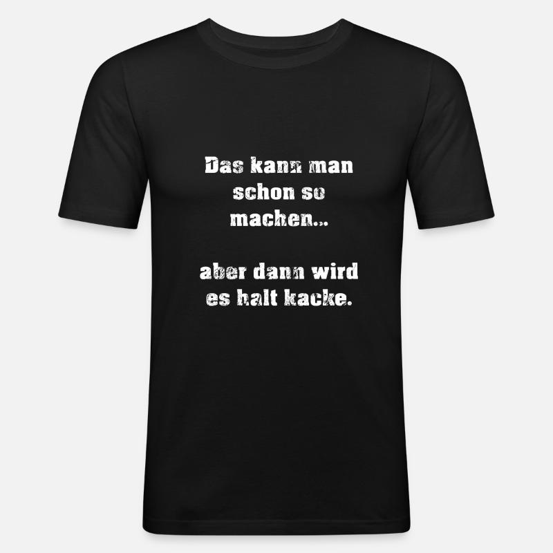 kann man machen funny - Männer Slim Fit T-Shirt - Schwarz