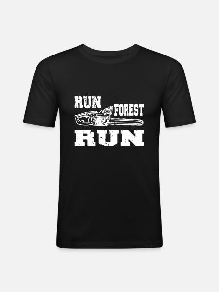 RUN FOREST RUN - Men's Slim Fit T-Shirt - black