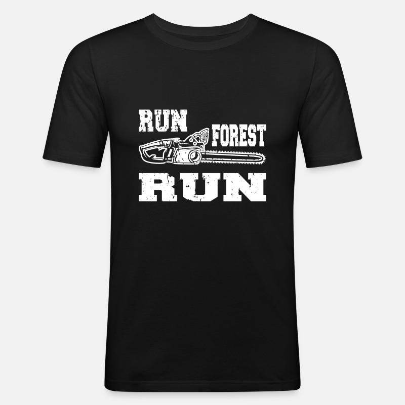 RUN FOREST RUN - Men's Slim Fit T-Shirt - black