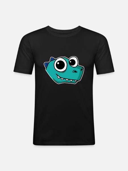 Dino Dinosaur Head - Men's Slim Fit T-Shirt - black