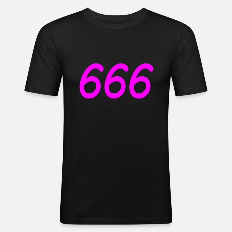 666 - Männer Slim Fit T-Shirt - Schwarz