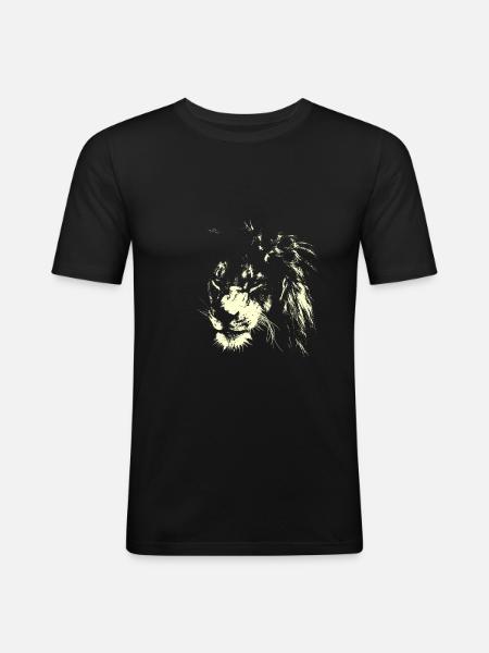 Leo AFRICA CAT SAVANNE - Men's Slim Fit T-Shirt - black