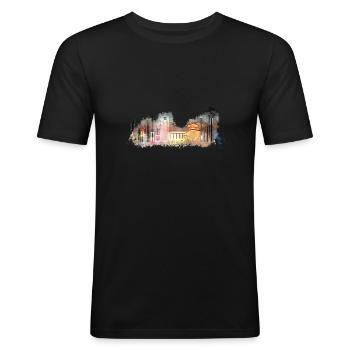 Produits cosmétiques brillants - T-shirt près du corps Homme - noir - Devant - Nik (191cm)