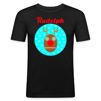Rudolph - T-shirt près du corps Homme - noir - Devant - Nik (191cm)