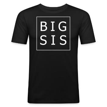 GRAND SIS - T-shirt près du corps Homme - noir - Devant - Nik (191cm)