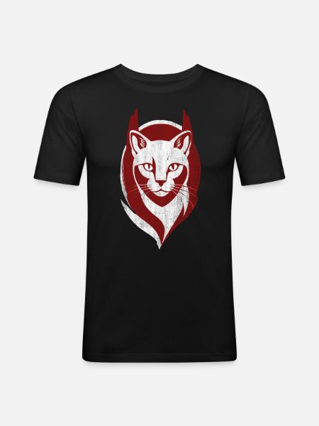 Cool Cat Logo Katt Kattunge - Slim Fit T-shirt herr - svart