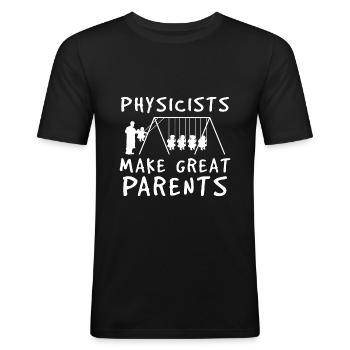 Physiker Eltern - Männer Slim Fit T-Shirt - Schwarz - Vorne - Nik (191cm)