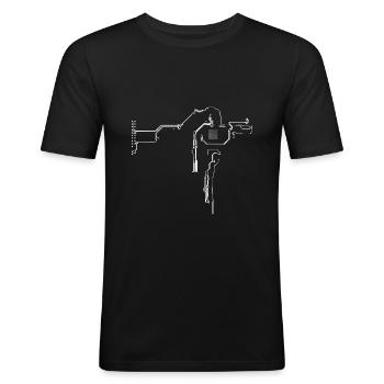 Electronic PCB - Men's Slim Fit T-Shirt - black - Front - Nik (191cm)