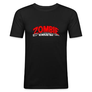 Zombie Bowhunting red - Men's Slim Fit T-Shirt - black - Front - Nik (191cm)