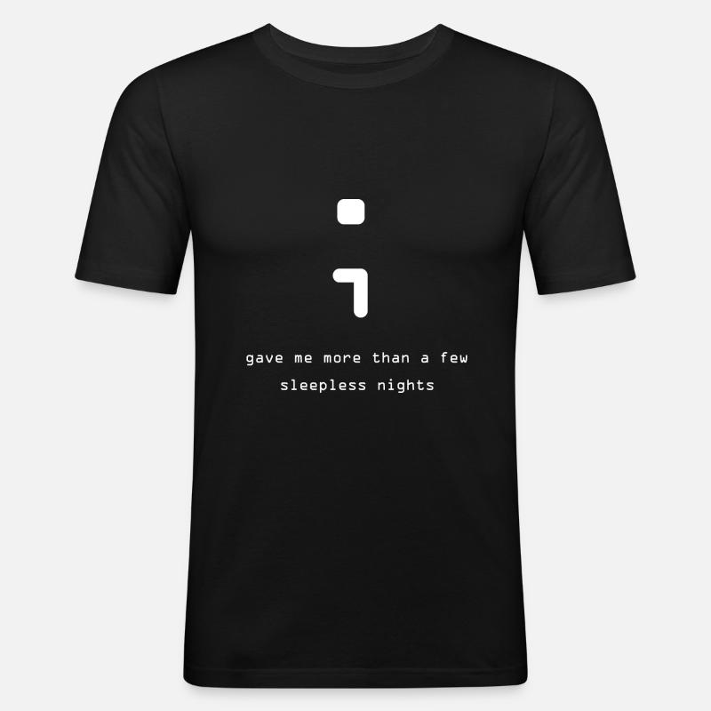 Semikolon Programmierer - Männer Slim Fit T-Shirt - Schwarz
